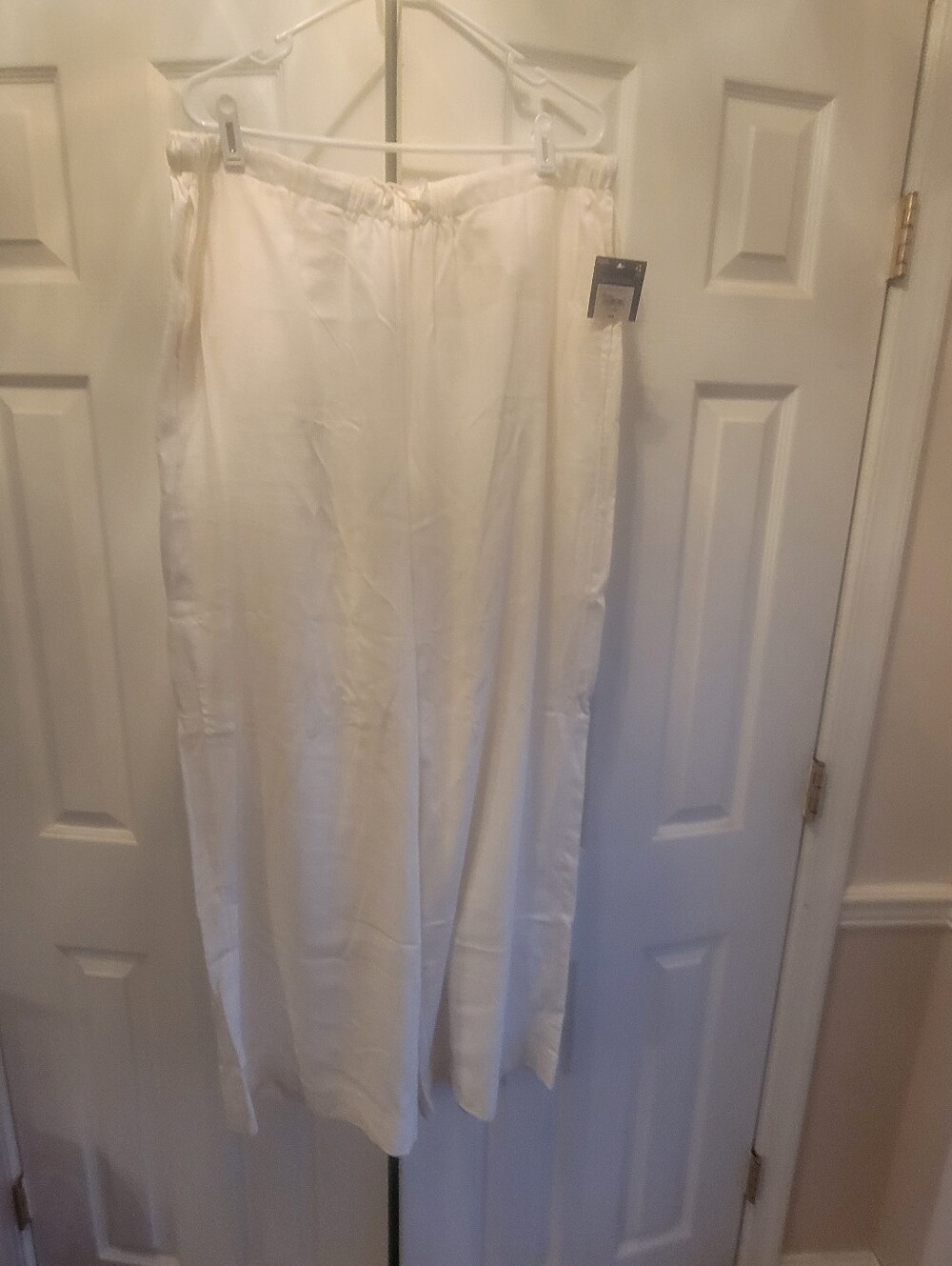 Women's White Casual Linen Pants